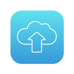 Cloud with arrow up line icon.