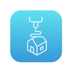 Tree D printing line icon.