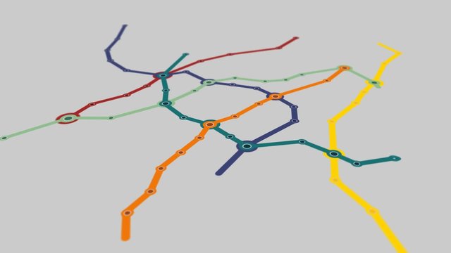 Generic metro scheme public transport growing. Subway transportation underground