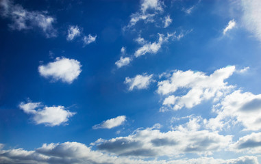 Naklejka na ściany i meble Blue sky, white clouds