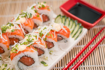 Japanese Food Salmon Roll