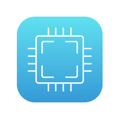 Fototapeta premium CPU line icon.