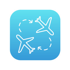 Fototapeta premium Airplanes line icon.