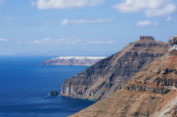 White architecture of Oia village on Santorini island, Greece