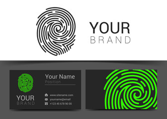 fingerprint logo template icon design elements business card