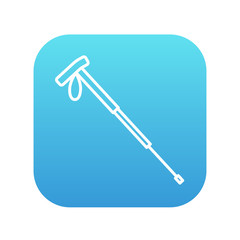 Hiking pole line icon.