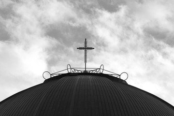 st.ludwig church darmstadt germany in black and white