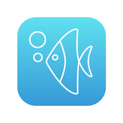 Fish under water line icon.