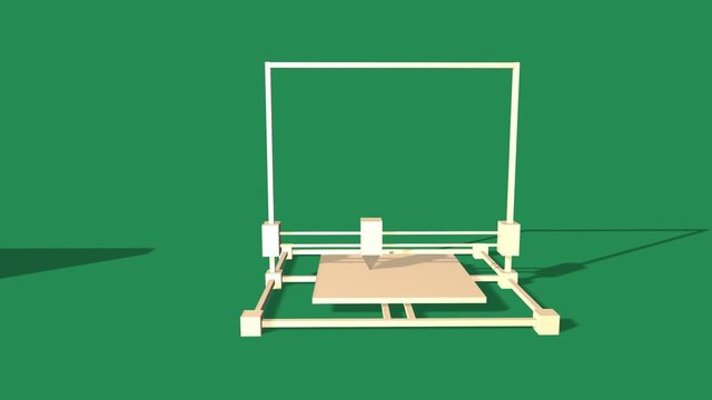 3D printing workflow animation from computer design to alphabet blocks