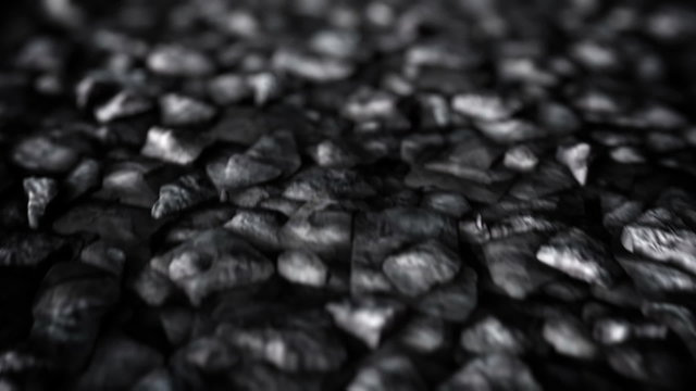 Animation of the infinite stack of coal pieces stored in the mine. Loopable. HD