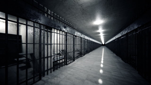 The animation of the jail's corridor with infinite prison cells. Loopable. HD