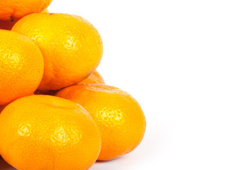 Ripe mandarins isolated on a white