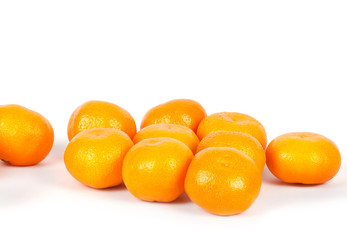 Ripe mandarins isolated on a white