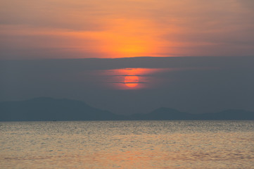 Andaman sea on sunset