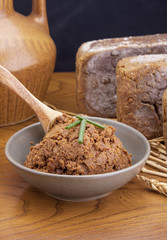 Bowl of Denjang and meju blocks.