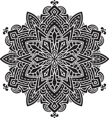Abstract vector round lace design - mandala, decorative element.
