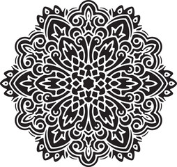 Abstract vector round lace design - mandala, decorative element.