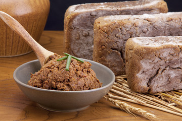 Brown soy bean paste.
