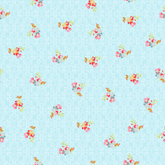  Seamless Pattern with small red roses