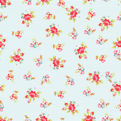  Seamless Pattern with small red roses