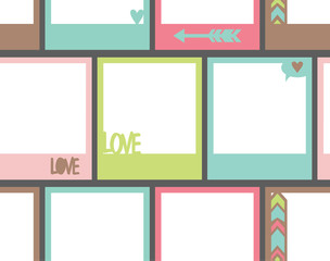 Seamless pattern with photo frame