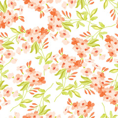 Floral pattern with pink flowers