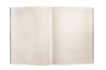 Open Magazine with Blank Pages Isolated with Path