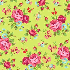 Foto op Plexiglas Floral pattern with red rose © lovelava