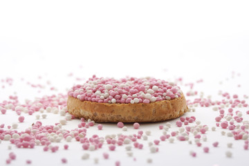 Traditional Dutch treat at the birth of a baby: beschuit met muisjes - 98702518