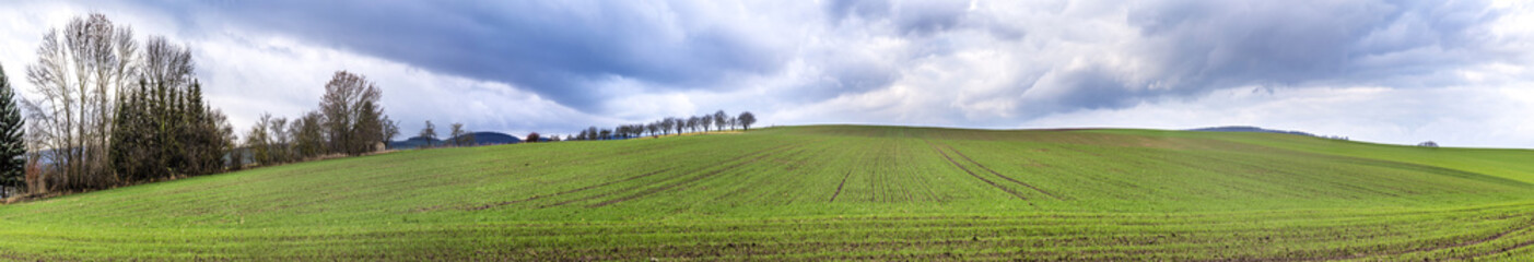 skyline of rural area in Thuringia, Bad Frankenhausen