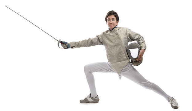 Teen Fencer Looks at Camera 