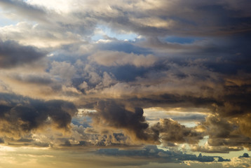 Dramatic stormy sky before dawn