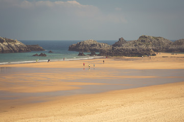 Cuarezo beach in Noja. Santander. Cantabria. Spain. Europe.