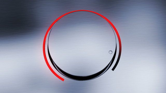 Animation of increasing volume by turning up the controlling switch. Closeup. HD