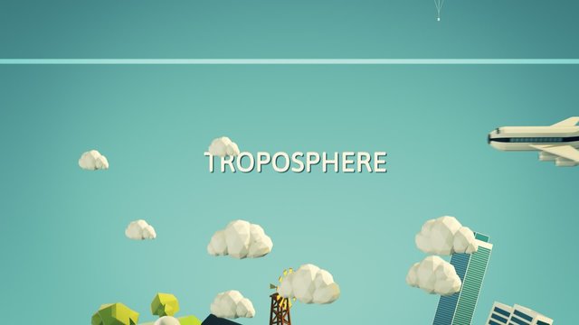 The low poly concept of a journey through the layers of the Earth's atmosphere.