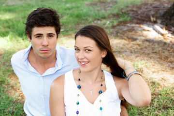 Fototapeta premium Young couple in the park