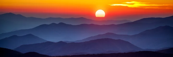 Zelfklevend Fotobehang Smoky mountain sunset © Philip Steury