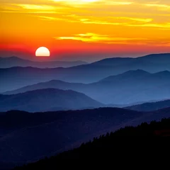 Tuinposter Smoky mountain sunset © Philip Steury