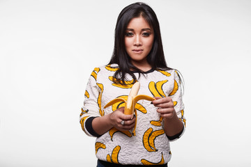 Fashion swag portrait of beautiful elegant asian woman