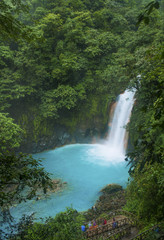 Fototapeta na wymiar High View of Rio Celeste Waterfall