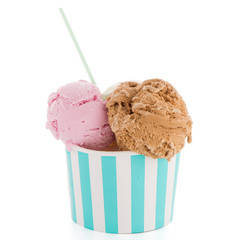 Ice cream scoop in paper cup