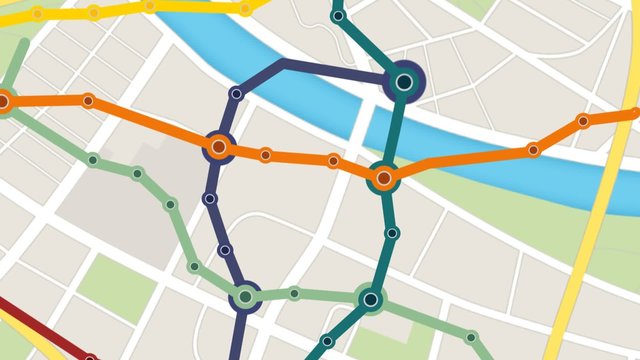 Metro, subway, underground Navigation on city map. Urban transportation system.