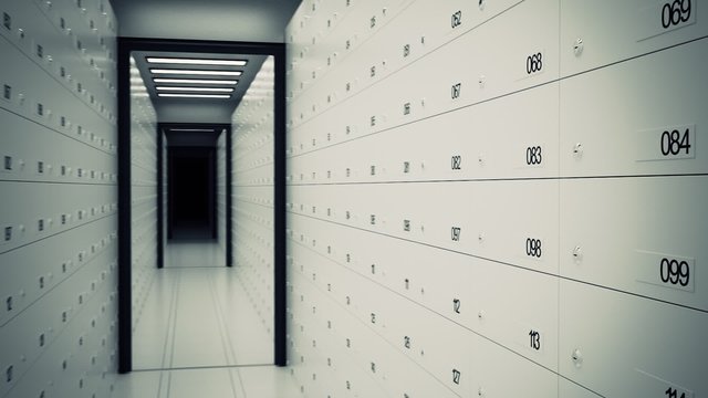 A metal safe lockers are used by bank to protect and secure all of the deposit.