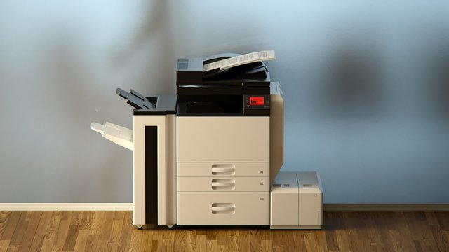 Problem with broken Office Printer,  Xerox Virus. Flying paper error display.