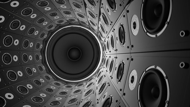 Endless animation around the circular array of active speakers. Loopable. HD