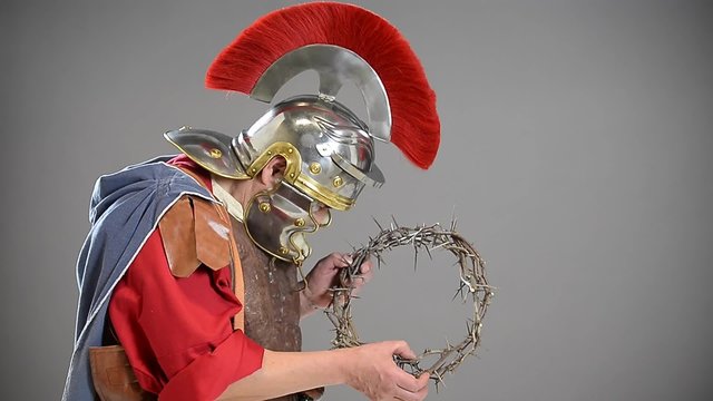 Roman soldier with thorn crown