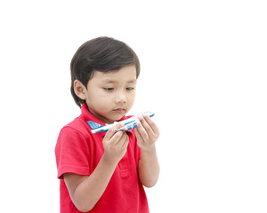 boy  playing airplane