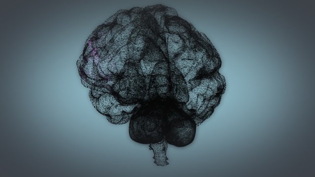 Colorful binary digits representing biochemical processes in the human brain.
