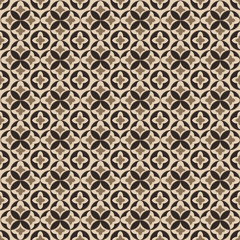 Seamless background image of vintage round leaf geometry pattern.
