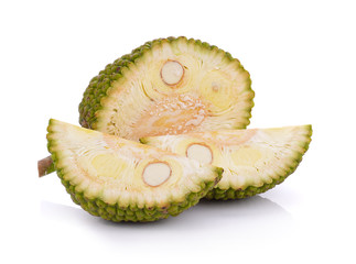 young fruit jackfruit on white background